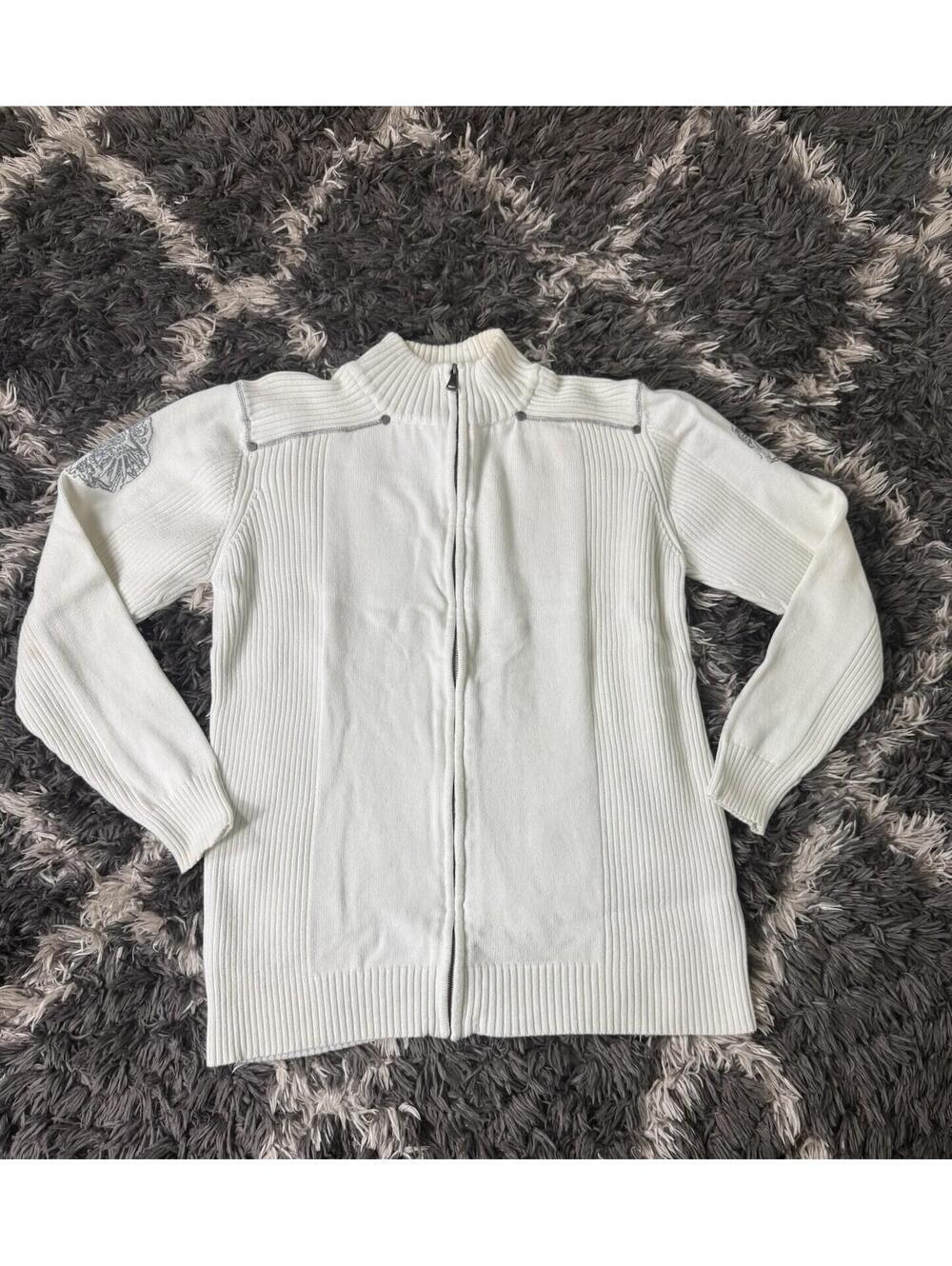 BKE Buckle Mens XXL Ribbed Full Zip Sweater Western Edgy Cowboy Grunge Punk